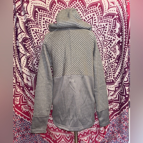 Avalanche Gray Striped Quarter Zip Up Hoody Women’s Size Medium - Picture 7 of 11